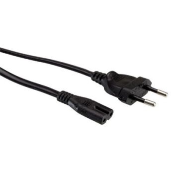 Tápkábel Hálózati, Europlug - C7, 1,8m, fekete